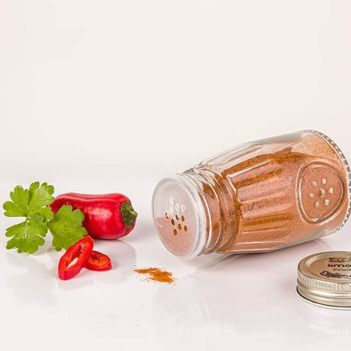 جا ادویه شیشه ای 240 میلی لیتر درب فلزی